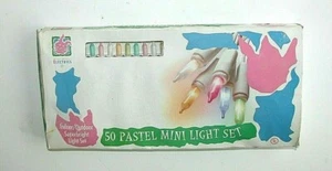 NEW NIB Electrics 50 Pastel Mini Light Set Indoor/Outdoor Easter White Wire - Picture 1 of 1