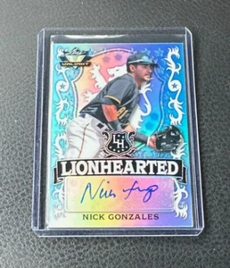 2021 Leaf Valiant Nick Gonzales Lionhearted Blue Auto 19/35 - Picture 1 of 2