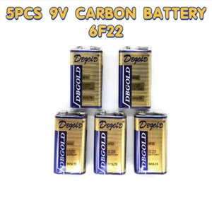 5PCS Ohm Carbon Battery 9V 620 6F22 Meter Smoke Alarm Zinc Carbon Network Tester - Picture 1 of 6