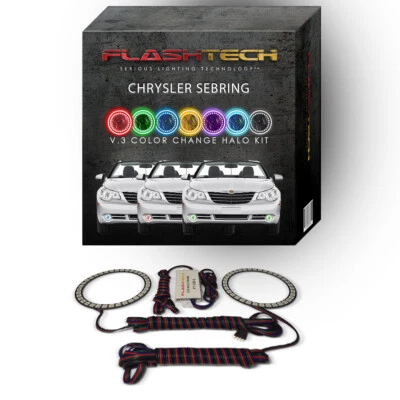 RGB Multi Color Changing LED Halo kit for 2008-2010 Chrysler Sebring Fog Lights — 第 1/4 张图片