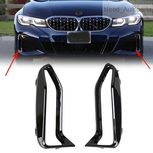 Gloss Black Front Fog Light Cover Trims for BMW G20 M340i 330i M Sport 2019-2022 - Picture 1 of 6