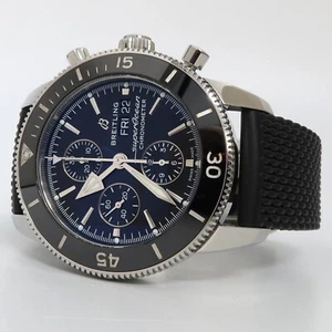 Breitling Superocean Heritage II Chronograph Black Dial 44MM Rubber/Steel A13313 - Picture 1 of 9
