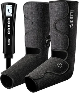 Air Compression Foot and Leg Massager with Heat Help w/ Edema and Varicose Veins - Picture 1 of 10