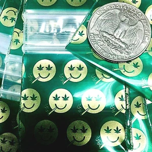 BaggiesSince1987 - 1515 Mini Zip Seal Design Bags 100 PIECES SMOKER, 👀Details🔽 - Picture 1 of 12