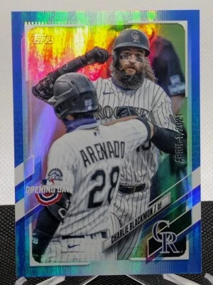 Charlie Blackmon Blue Foil  2021 Topps Opening Day #42 Colorado Rockies - Image 1 of 2