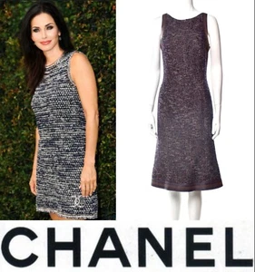 Chanel 2004 Tweed Leather Black Vintage Dress top Jacket 34 36 38 2 4 6 Vtg S M - Picture 1 of 23