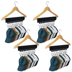 Hat Organizer Holder for Hanger & Room Closet 4Pack Hat Storage Clips for Han... - Picture 1 of 8