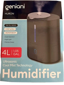 Top Fill Humidifier for Bedroom with Essential Oil Diffuser 4L in Black NEW - Picture 1 of 5