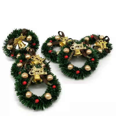 6X Mini Christmas Garland Wreath Model Xmas Decor For 1:12 Dollhouse Miniature - Image 1 of 4