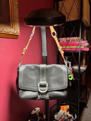 Bolso de hombro vintage CHELSEA Coach de cuero granulado marrón herrajes plateados Foto 1 de 4