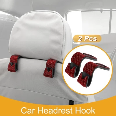 2Pcs Auto Kopfstützenhaken Auto Rücksitz Organizer Hakenes Rot 6,5cm x 3,7cm - Bild 1 von 4