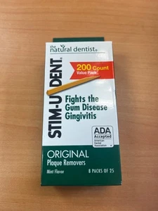 STIM-U-DENT The Natural Dentist Plaque Removers MINT ~ 200 ct - Picture 1 of 2