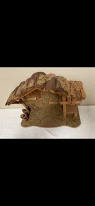 VTG NATIVITY STABLE 15 x 11 x 6 inches VGC Xmas Antique Vintage Xmas Jesus - Picture 1 of 2