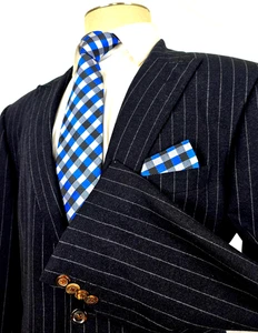 Paul Smith London The Westbourne Cashmere Winter Wool Suit Gray Chalk Striped 42 - Picture 1 of 18