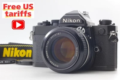 [Come nuovo con cinturino] Nikon FM fotocamera pellicola 35 mm nera obiettivo Ai 50 mm f/1.4 dal GIAPPONE - Immagine 1 di 4