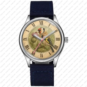Goldfinch On Thistle Damen-Armbanduhr römisches Zifferblatt 38 mm Zifferblatt - Bild 1 von 1