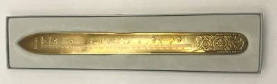 Vintage David Anderson Rune Clog Almanac Brass Letter Opener in Original Box - Image 1 of 4