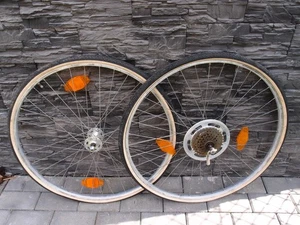 700C wheels set Weinmann Belgium Normandy 1977 High Flange Shimano MF-Z012 5 sp - Picture 1 of 21