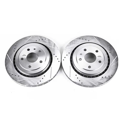 PowerStop Evolution Drilled Slotted Rotors Pair Rear For Cadillac ATS - Image 1 of 3