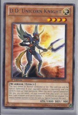 DREV EN011 1ST ED 3X D.D. UNICORN KNIGHT RARE CARDS - Image 1 of 2