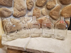 Lote de (5) botellas de leche transparente de 2 cuartos de galón de colección excelente estado sin astillas ni grietas - Imagen 1 de 11