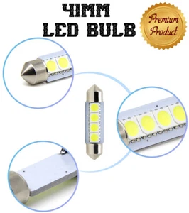 CAR INTERIOR READING LIGHT 41MM 4SMD LED FESTOON CANBUS ERROR FREE BULB WHITE - Picture 1 of 13