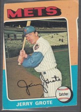 JERRY GROTE 1975 Topps #158 New York Mets Oddball Miscut