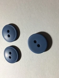 NEW 25 5/8 INCH BUTTON MEDIUM BLUE DULL/MATTE FINISH 2 HOLE DOME/SMALL RIM - Picture 1 of 3