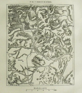 Antike Topographie=MADRID und Umgebung.SPANIEN.España..Im Passepartout=1887 - Bild 1 von 1