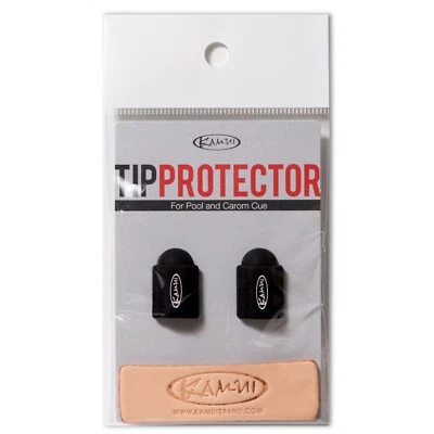 Kamui Billiard Cue Tip Protector Black 2-pack + Kamui Leather Burnisher