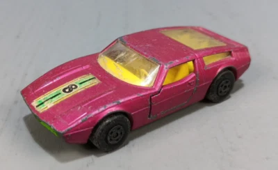 Matchbox Superfast No. 32 Maserati Bora Borgoña Cuerpo Verde Base 5 Radios Ruedas Foto 1 de 4