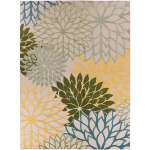 Aloha Green Multi-Color 8 Ft. X 11 Ft. Floral Contemporary Indoor Area Rug - Picture 1 of 12