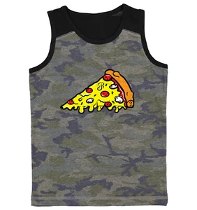 Pizza Slice - Food Lover Piece Cheese Bread Sauce Youth Contrast Tank Top - Picture 1 of 7