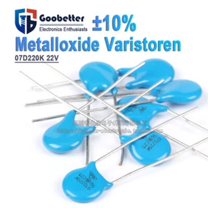 20 Stück Metalloxide Varistoren Werte 07D220K 22V Varistor ROHS ± 10% - Picture 1 of 6