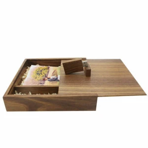 4 x 6 Photo Box Wood USB Flash Drive Free Custom Funeral Wedding Name Photo logo - Picture 1 of 16