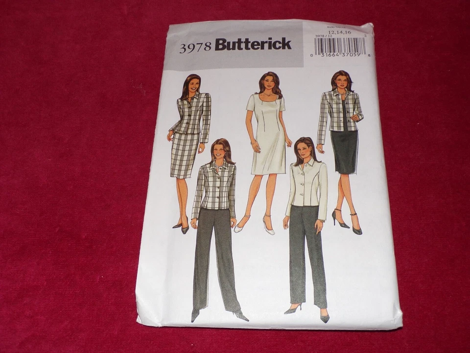Butterick 3978 Misses Wadrobe Sewing Pattern Size 12-16 Jacket Dress Skirt Pants