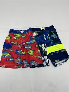 OP Boys Swim Trunks Shorts Size Medium (8) Red Fish New w/Tag, Hawaiian Flower - Picture 1 of 5
