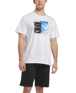 Camiseta Reebok Para Hombre Calce Regular Logo Gráfico Manga Corta, Blanca, Talla-S - Imagen 1 de 4
