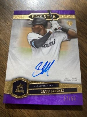 JESUS SANCHEZ 2021 Topps Five Star Rookie Autograph PURPLE RC Card 17/50 💎🔥💎 - Image 1 of 4