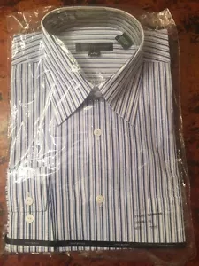 Camicia elegante uomo Jhane Barnes 16 32/33 blu bianco nuova con etichetta - Foto 1 di 7