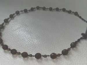 caramel / light brown glass possibly crystal necklace - Picture 1 of 5