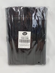 300 Count Black Disposable Plastic Straws Unwrapped 10 in x 5 mm Straight - Picture 1 of 4