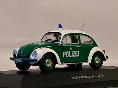 Coche modelo diecast clásico Volkswagen 1200 Beetle Police escala 1:43 Foto 1 de 4