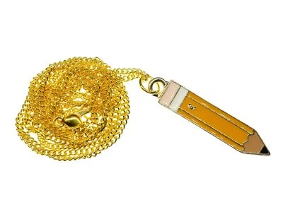 Collana A Catena Con Matite Colorate 60Cm 20Mm Smaltato Giallo - Immagine 1 di 4