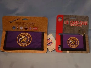 MINNESOTA VIKINGS Nylon SCHECKBUCH & I.D. KARTENETUI MIT SCHLÜSSELANHÄNGER Set Neu in Verpackung - Bild 1 von 3