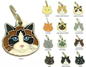 Katzenausweis Etikett Lumpenpuppe Katze, personalisiert, graviert, handgefertigt, Schlüsselanhänger, Charm - Bild 1 von 12