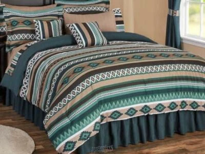 20-Piece Bonanza Bedding Set Santa Fe King Comforter Flat Fitted Sheet 108"x 96" - Изображение 1 из 2