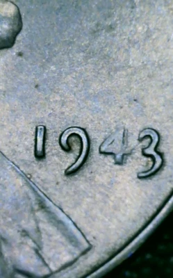 1943 P Double Date 4 RPD + Obv Die Crack Steel Lincoln Wheat Error Cent DR118 - Image 1 of 4