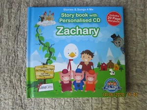 STORY BOOK WITH PERSONALISED CD ZACHARY new - Picture 1 of 1