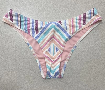 Hobie NWOT Swim Bikini Bottom Women’s Abstract Blue Teal Pink White Size X-Large - Image 1 of 4